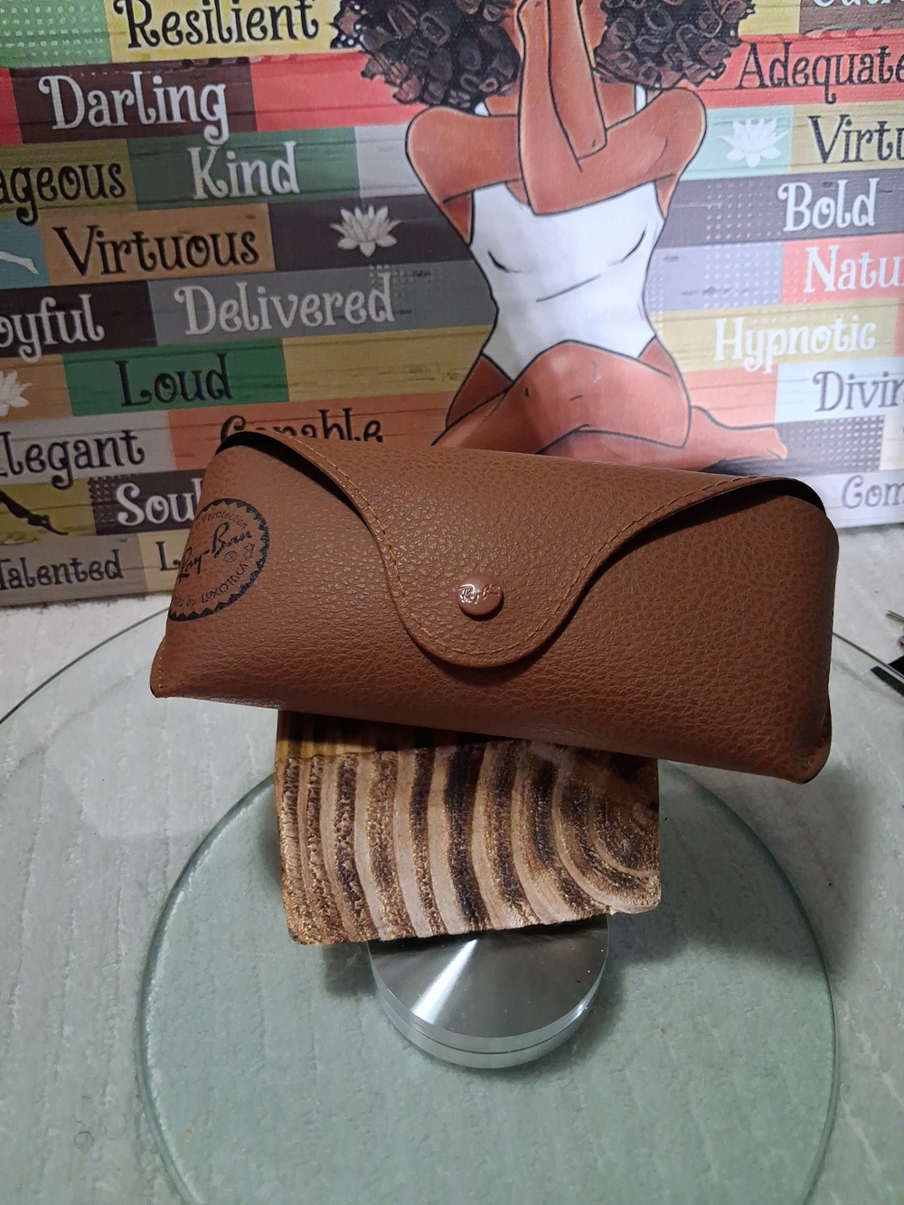 Ray-Ban Brown Textured Leatherette Sunglasses Case